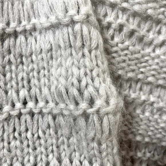 Handmade Light Gray Mohair Cardigan - Picture 7 of 10